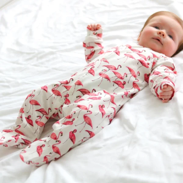 Flamingo Cotton Sleepsuit - Image 3