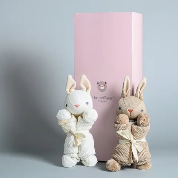 Baby Threads Bunny - Organic Comforter x2 + Gift Box