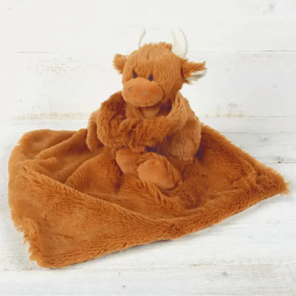 Wholesale Highland Cow Plush Baby Soft Toy Soother Comforter 29cm