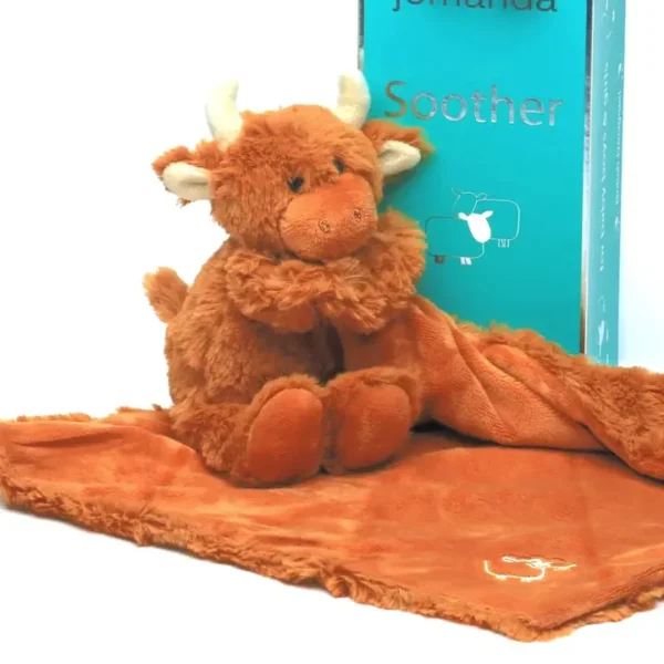 Wholesale Highland Cow Plush Baby Soft Toy Soother Comforter 29cm - Image 3