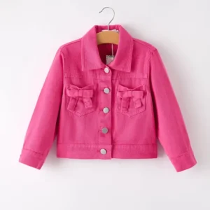 Hot Pink Fall Girls Denim Top
